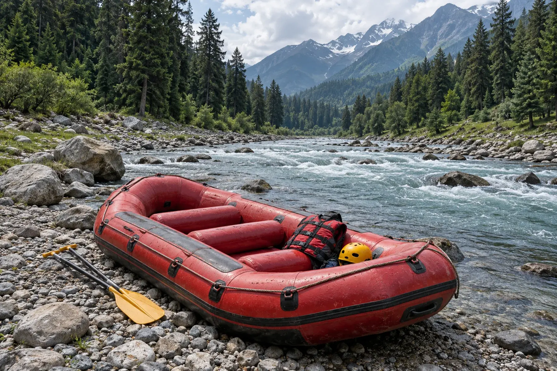 Pahalgam valley landscape beside the Lidder river